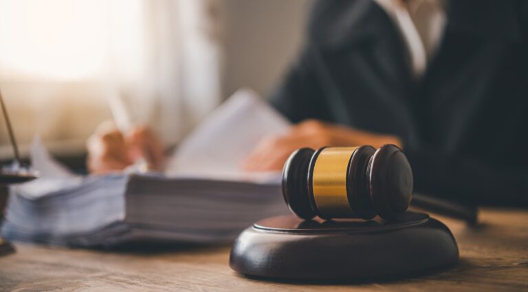 Law theme, mallet of the judge, law enforcement officers, evidence-based cases